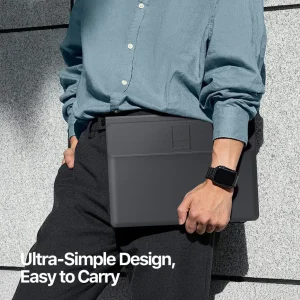 Bao Da Kiêm Giá Đỡ Macbook 15-16 inch Dux Ducis Tích Hợp Sạc Không Dây AirQ