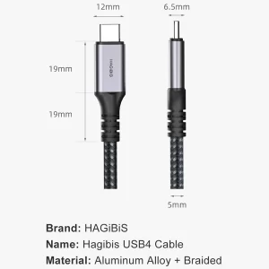 Cáp C to C Thunderbolt 3 Hagibis with 4K60Hz, PD 100W, 40Gbps USB-C - ( HGB-008 )