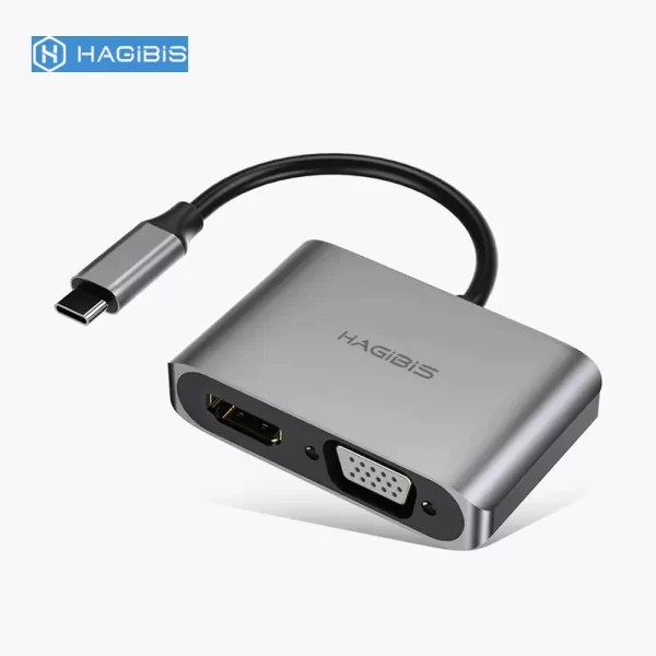 Cổng Chuyển Hub Hagibis 2in1 USB-C To HDMI 4K@30Hz/VGA - ( HGB-009 )