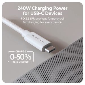 Cáp USB4 HyperDrive 1.2m  USB-C TO USB-C Xuất Màn Hình 8K/60hz -4K/144hz