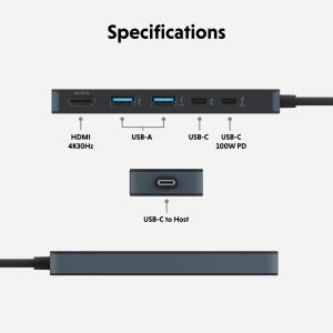 Cổng Chuyển HyperDrive (USA) Flex 5 ports USB-C HUB