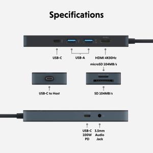 Cổng Chuyển HyperDrive (USA) Flex 8 ports USB-C hub