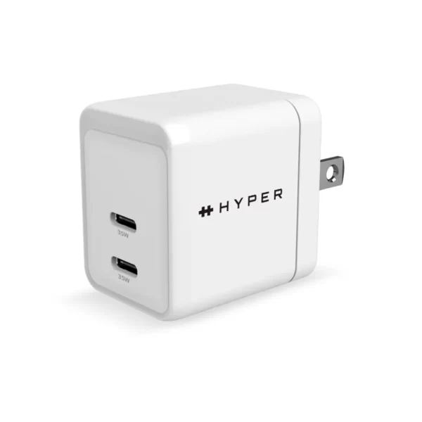 Sạc nhanh HyperJuice GAN II cho Macbook Air/iPhone , Dual USB-C PD 35W / PPS 33W – HJG35NA